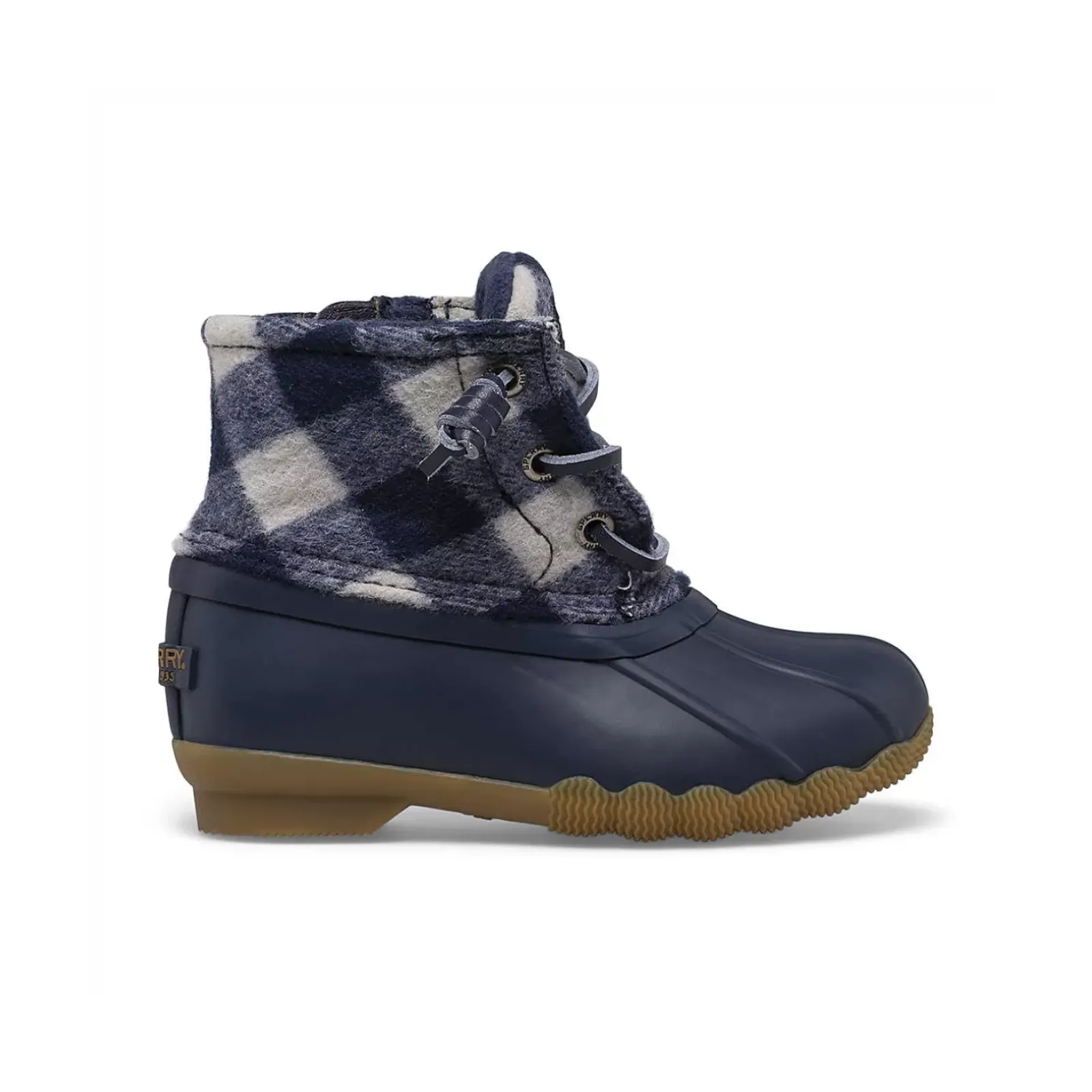 Boots|Big Kid (sizes 10.5 & up)^Sperry Big Kid's Saltwater Junior Duck Boot Navy Plaid