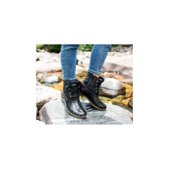 Big Kid (sizes 10.5 & up)|Boots^Sperry Big Kid's Saltwater Nylon Quilt Duck Boot Black