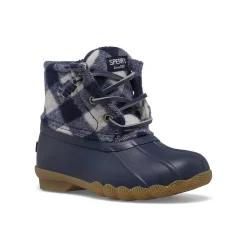 Boots|Little Kid (sizes 1-10)^Sperry Little Kid's Saltwater Junior Duck Boot Navy Plaid