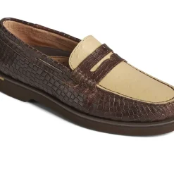 Authentic Original Boat Shoe|Sale^Sperry Men's Authentic Original&trade; Penny Double Sole Croc Embossed Loafer Brown
