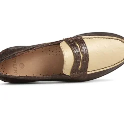 Authentic Original Boat Shoe|Sale^Sperry Men's Authentic Original&trade; Penny Double Sole Croc Embossed Loafer Brown