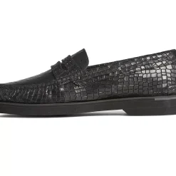 Authentic Original Boat Shoe|Sale^Sperry Men's Authentic Original&trade; Penny Double Sole Croc Embossed Loafer Black