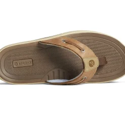 Sandals|Shoes^Sperry Men's Baitfish Flip Flops Tan Leather