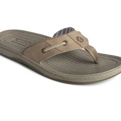 Sandals|Shoes^Sperry Men's Baitfish Leather Flip Flop Taupe