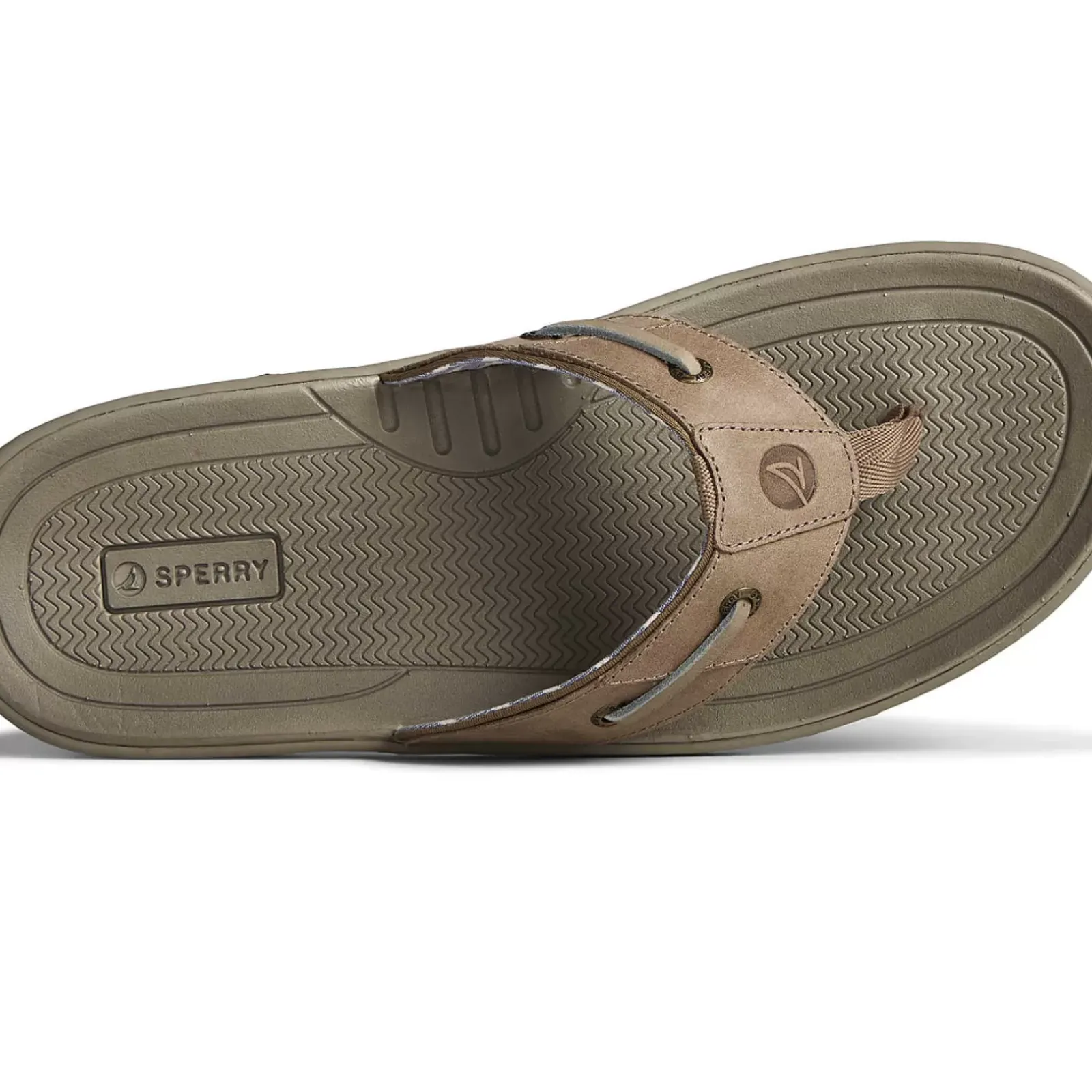 Sandals|Shoes^Sperry Men's Baitfish Leather Flip Flop Taupe
