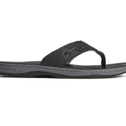 Sandals|Shoes^Sperry Men's Baitfish Leather Flip Flop Black