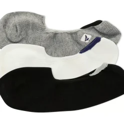 Socks & Liners^Sperry Men's Feed Stripe 3-Pack Liner Charcoal/Black