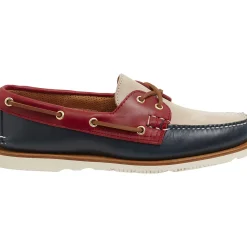 Handcrafted in Maine|Authentic Original Boat Shoe^Sperry Men's Gold Cup™ Authentic Original™ Handcrafted in Maine Tri-Tone Boat Shoe Navy/Red/Ivory