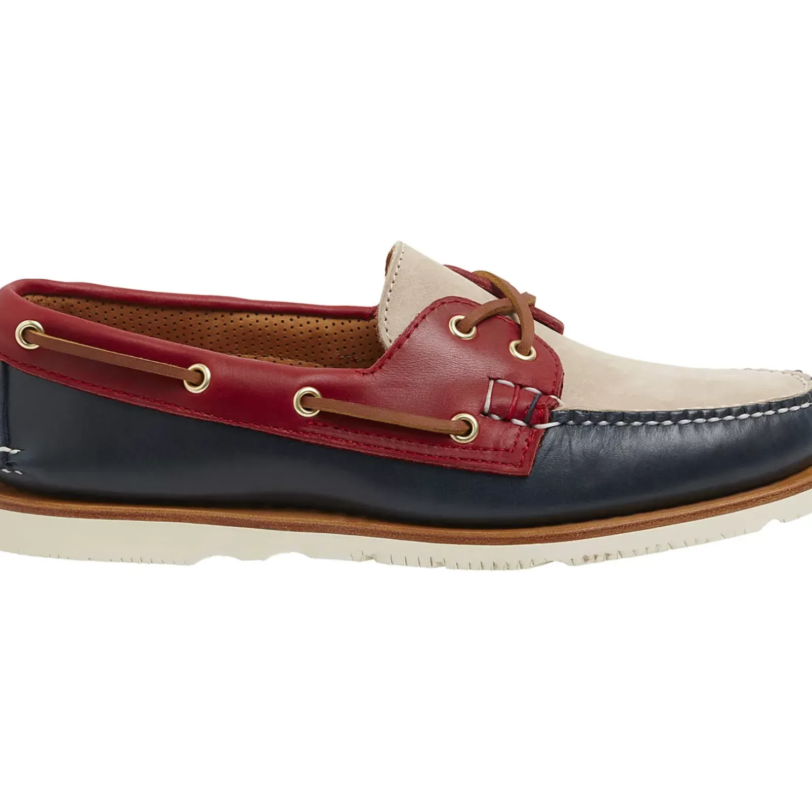 Handcrafted in Maine|Authentic Original Boat Shoe^Sperry Men's Gold Cup™ Authentic Original™ Handcrafted in Maine Tri-Tone Boat Shoe Navy/Red/Ivory