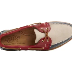 Handcrafted in Maine|Authentic Original Boat Shoe^Sperry Men's Gold Cup™ Authentic Original™ Handcrafted in Maine Tri-Tone Boat Shoe Navy/Red/Ivory