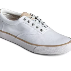 Striper II Sneakers|SeaCycled^Sperry Men's SeaCycled&trade; Striper II CVO Twill Sneaker White