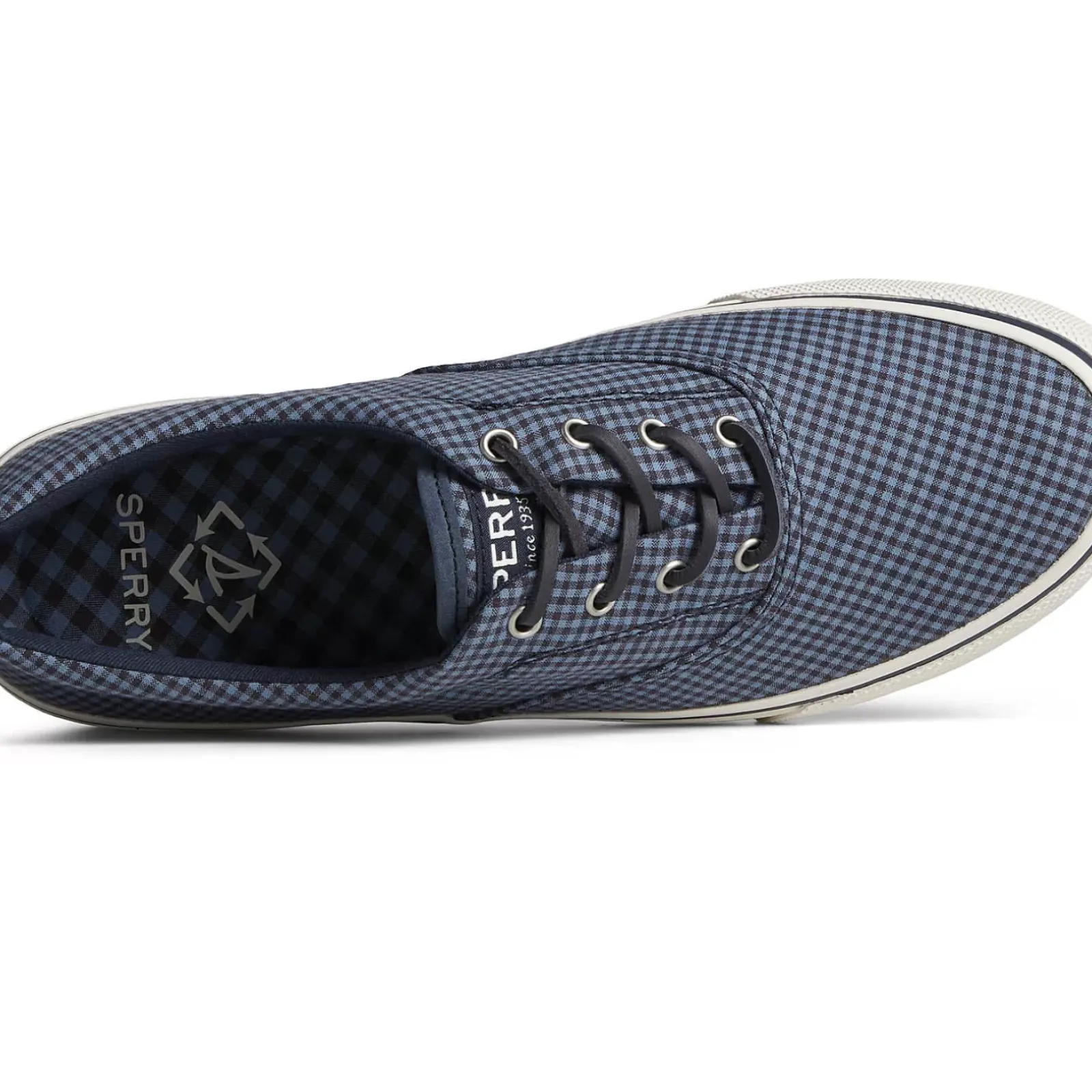 Striper II Sneakers|SeaCycled^Sperry Men's SeaCycled™ Striper II CVO Gingham Sneaker Blue