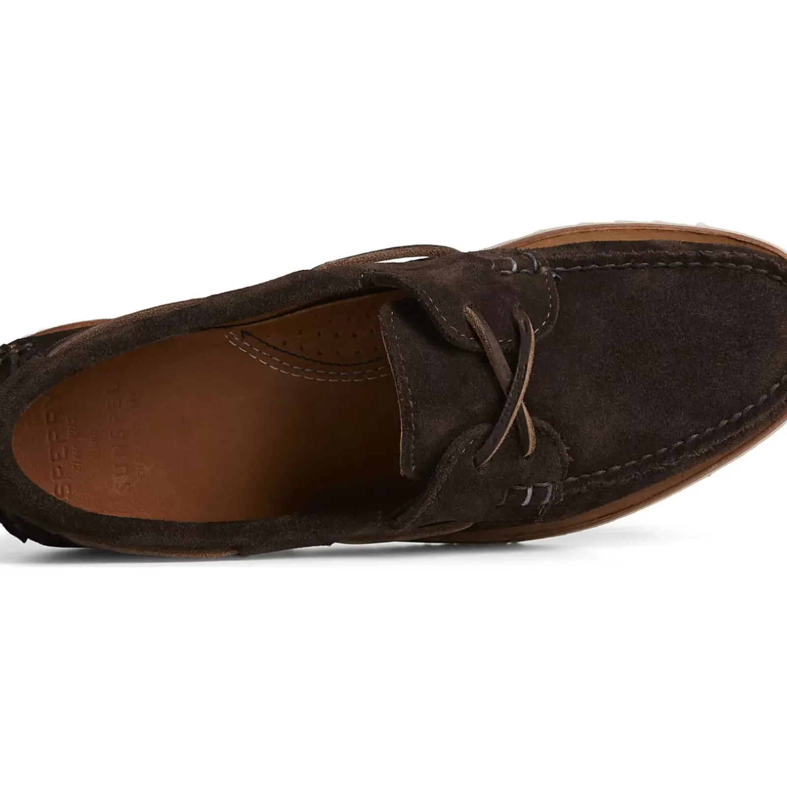 Handcrafted in Maine|Authentic Original Boat Shoe^Sperry Men's x Sunspel Authentic Original™ Suede Boat Shoe Ameretto