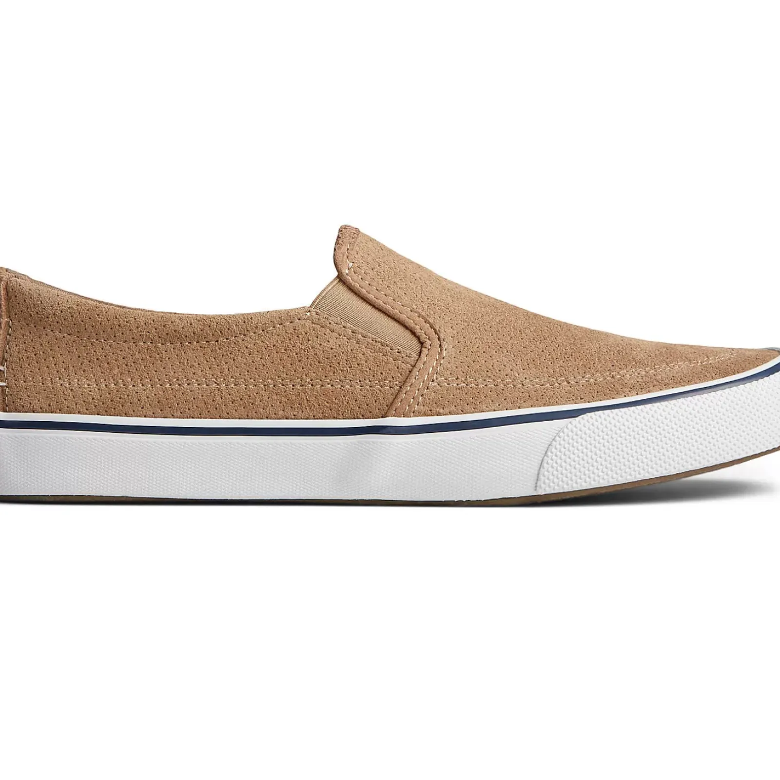 Striper II Sneakers|Sneakers^Sperry Men's Striper II Twin Gore Perforated Slip On Sneaker Tan