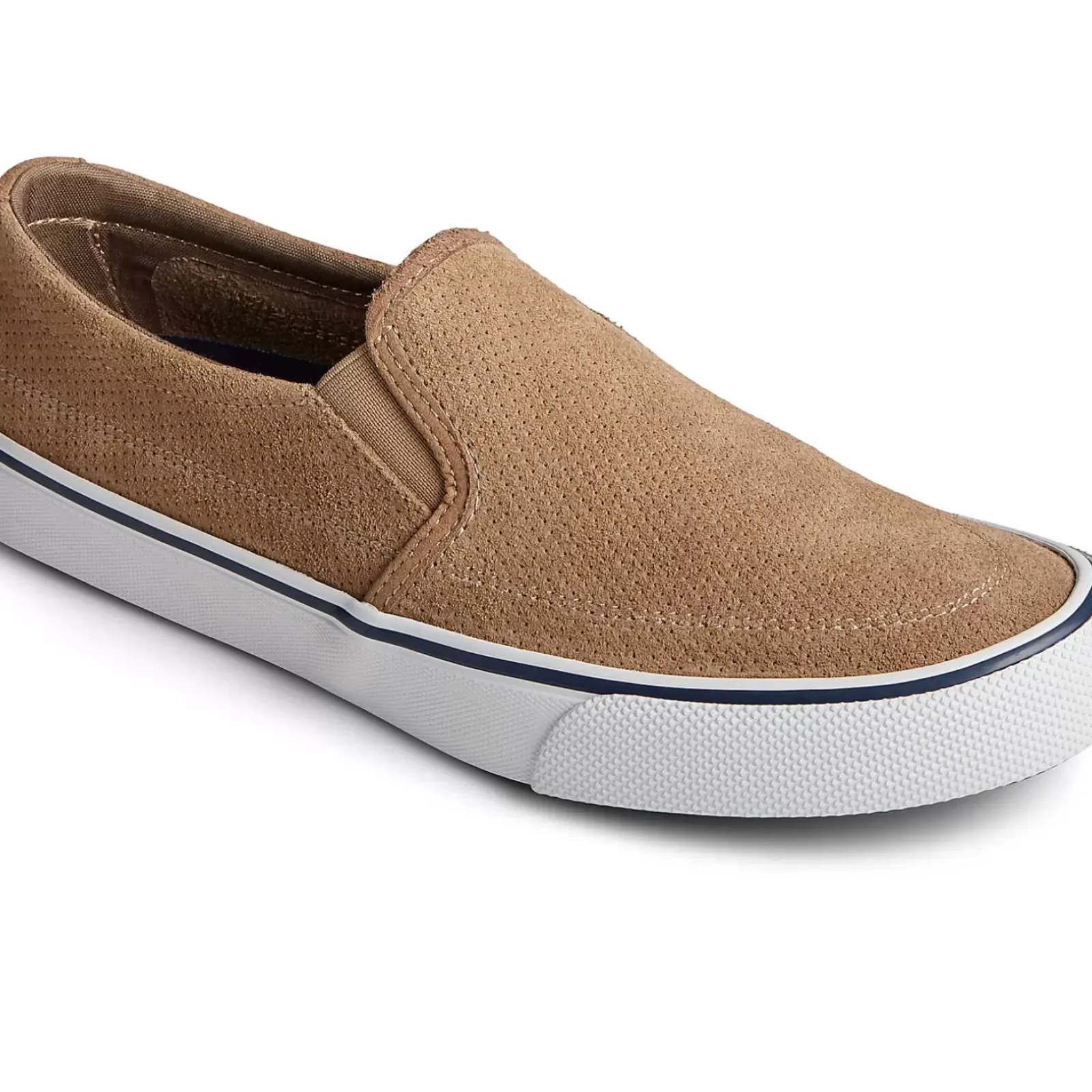 Striper II Sneakers|Sneakers^Sperry Men's Striper II Twin Gore Perforated Slip On Sneaker Tan