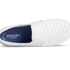 Sale|Sneakers^Sperry Women's Crest Twin Gore Perforated Leather Slip On Sneaker White