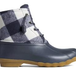 Saltwater Duck Boot|Sale^Sperry Women's Saltwater Buffalo Check Duck Boot Navy