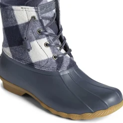 Saltwater Duck Boot|Sale^Sperry Women's Saltwater Buffalo Check Duck Boot Navy