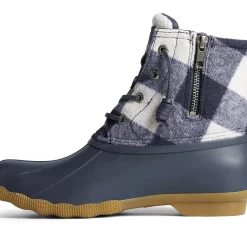 Saltwater Duck Boot|Sale^Sperry Women's Saltwater Buffalo Check Duck Boot Navy