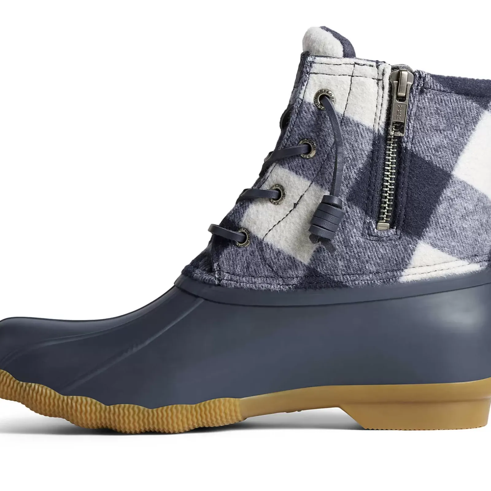 Saltwater Duck Boot|Sale^Sperry Women's Saltwater Buffalo Check Duck Boot Navy