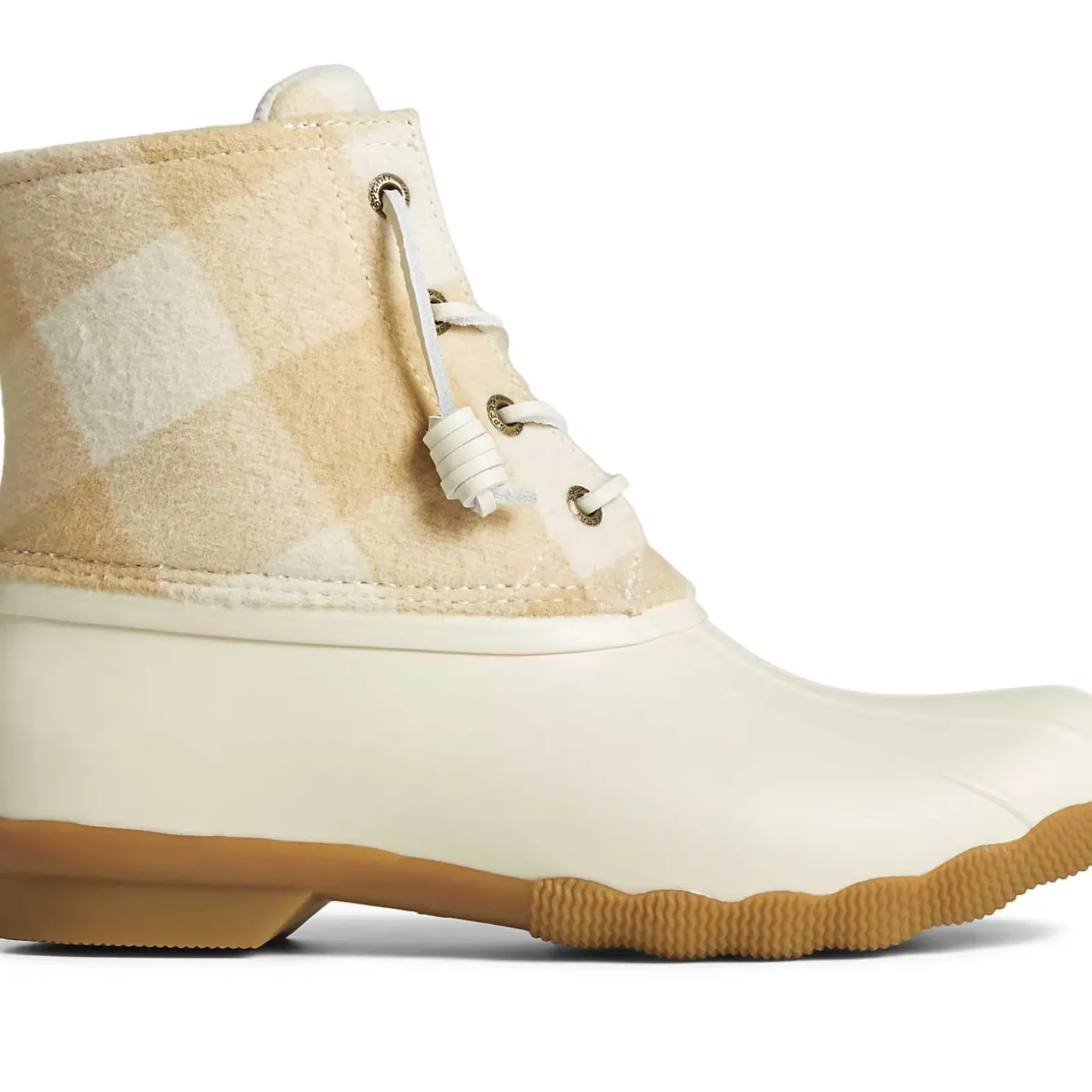 Saltwater Duck Boot|Sale^Sperry Women's Saltwater Buffalo Check Duck Boot Ivory