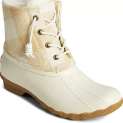 Saltwater Duck Boot|Sale^Sperry Women's Saltwater Buffalo Check Duck Boot Ivory