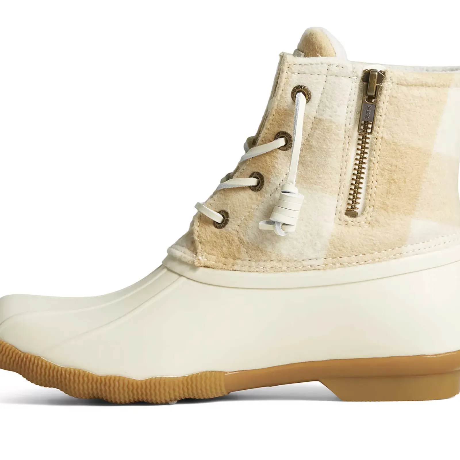 Saltwater Duck Boot|Sale^Sperry Women's Saltwater Buffalo Check Duck Boot Ivory