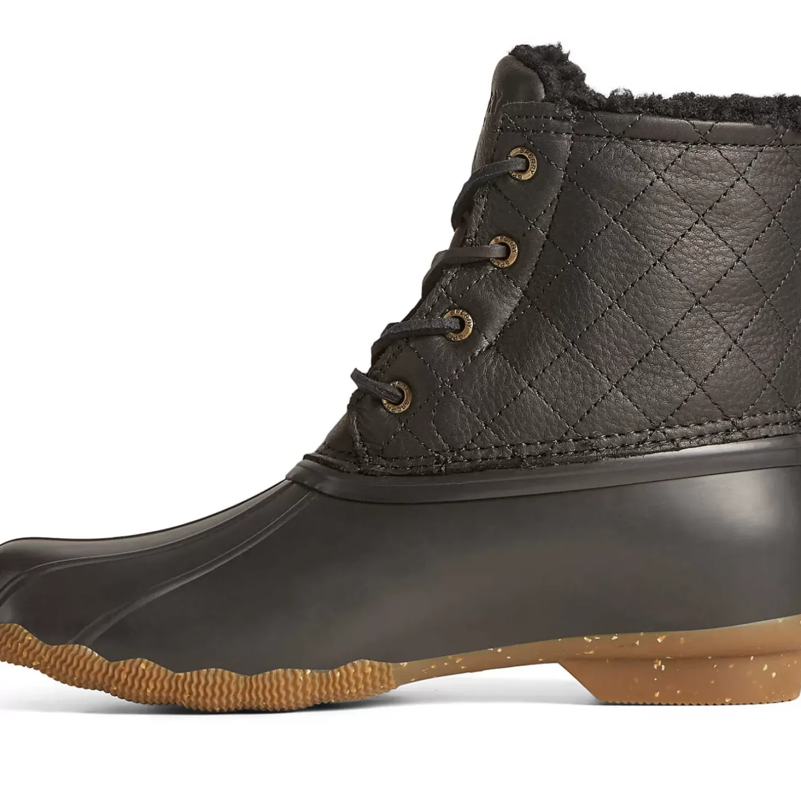 Saltwater Duck Boot|Sale^Sperry Women's Saltwater Luxe Leather Thinsulate™ Duck Boot Black Quilt