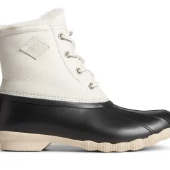 Saltwater Duck Boot|Sale^Sperry Women's Saltwater Luxe Leather Thinsulate&trade; Duck Boot Ivory/Black