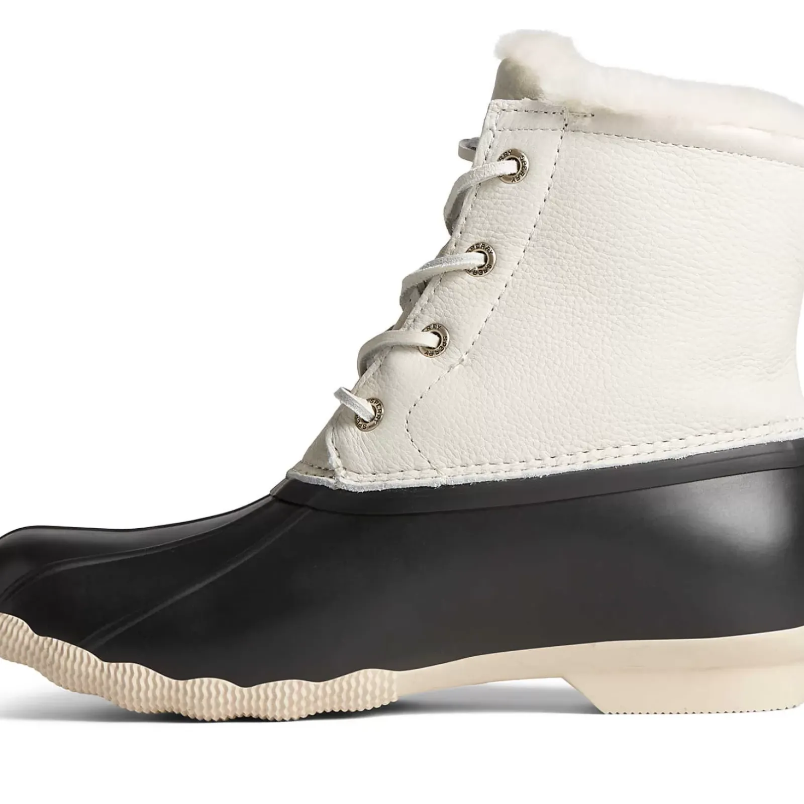 Saltwater Duck Boot|Sale^Sperry Women's Saltwater Luxe Leather Thinsulate™ Duck Boot Ivory/Black