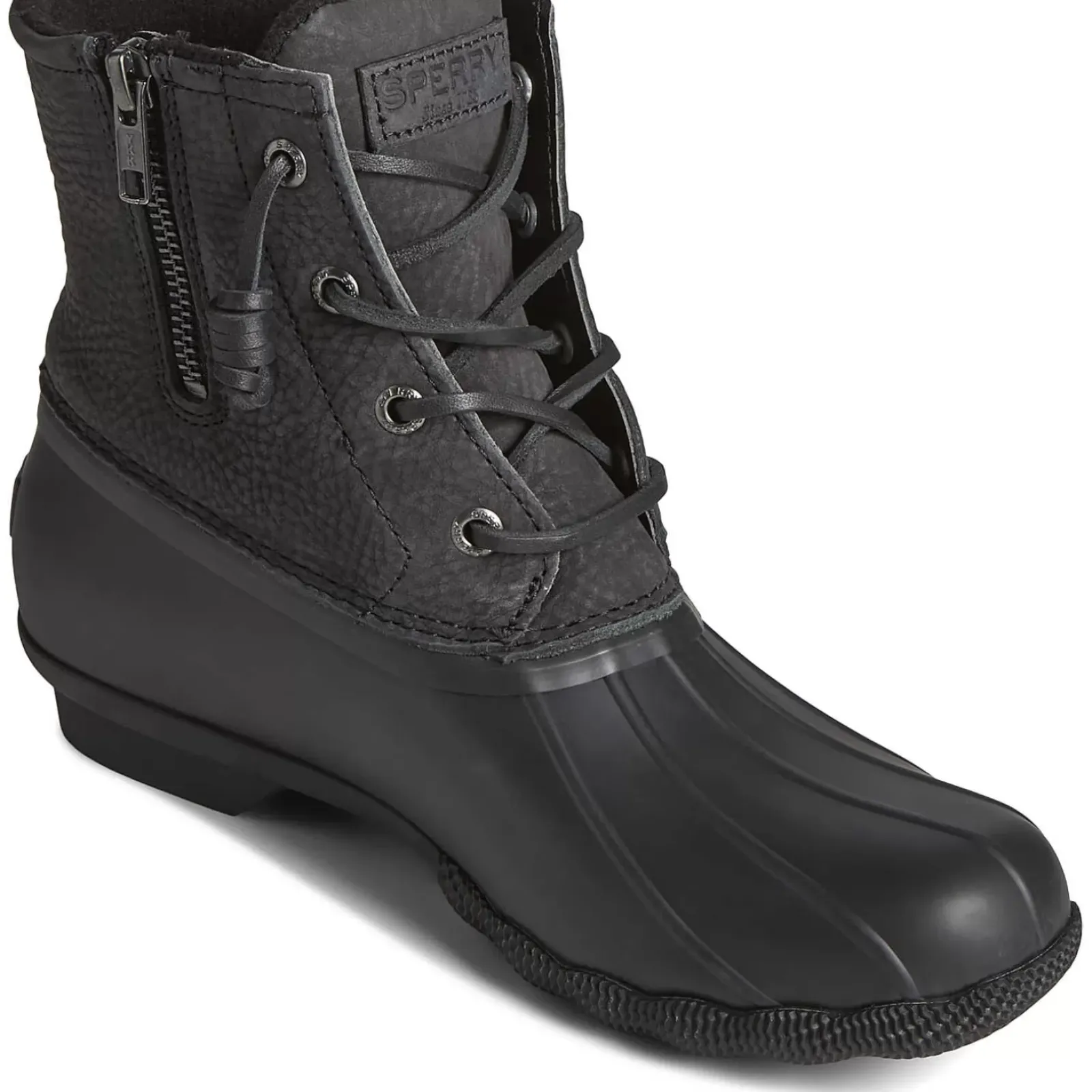 Saltwater Duck Boot|Sale^Sperry Women's Saltwater Mainsail Leather Duck Boot Black
