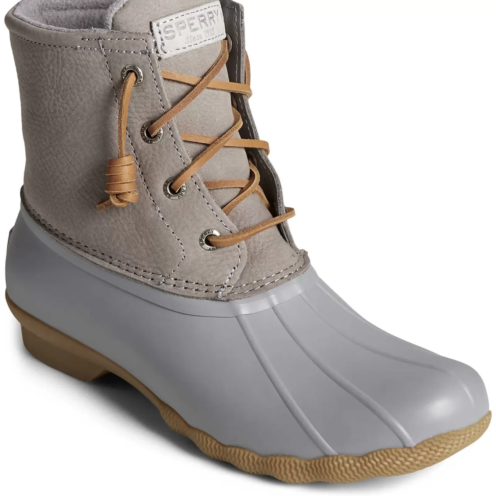 Saltwater Duck Boot|Sale^Sperry Women's Saltwater Mainsail Leather Duck Boot Grey