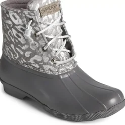 Saltwater Duck Boot|Sale^Sperry Women's Saltwater Metallic Jacquard Duck Boot Silver