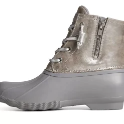 Saltwater Duck Boot|Sale^Sperry Women's Saltwater Metallic Leather Duck Boot Silver