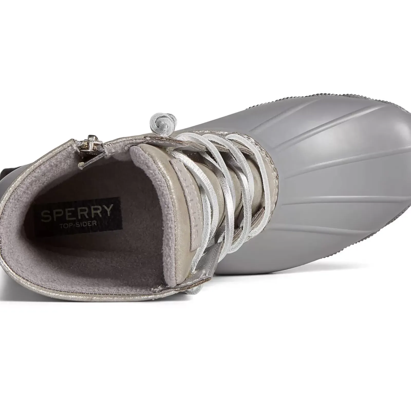 Saltwater Duck Boot|Sale^Sperry Women's Saltwater Metallic Leather Duck Boot Silver