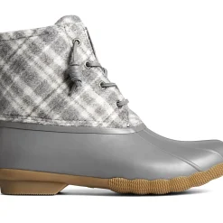 Saltwater Duck Boot|Sale^Sperry Women's Saltwater Plaid Wool Duck Boot Grey