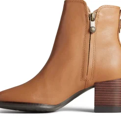 Seaport|Sale^Sperry Women's Seaport Heel Water Resist Leather Boot Tan
