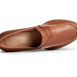 Seaport|Flats & Loafers^Sperry Women's Seaport Penny Heel Leather Loafer Tan