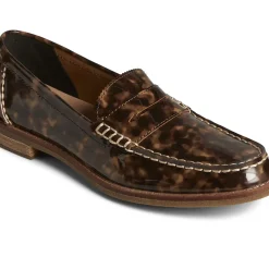 Seaport|Flats & Loafers^Sperry Women's Seaport Penny Tortoise Leather Loafer Brown