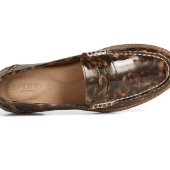 Seaport|Flats & Loafers^Sperry Women's Seaport Penny Tortoise Leather Loafer Brown